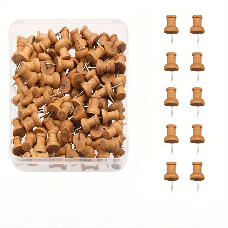 Bulletin Board Cork - 装飾木製プッシュピン - コルクボード、壁、掲示板に最適 | 写真、地図、メモ用のシックな画鋲