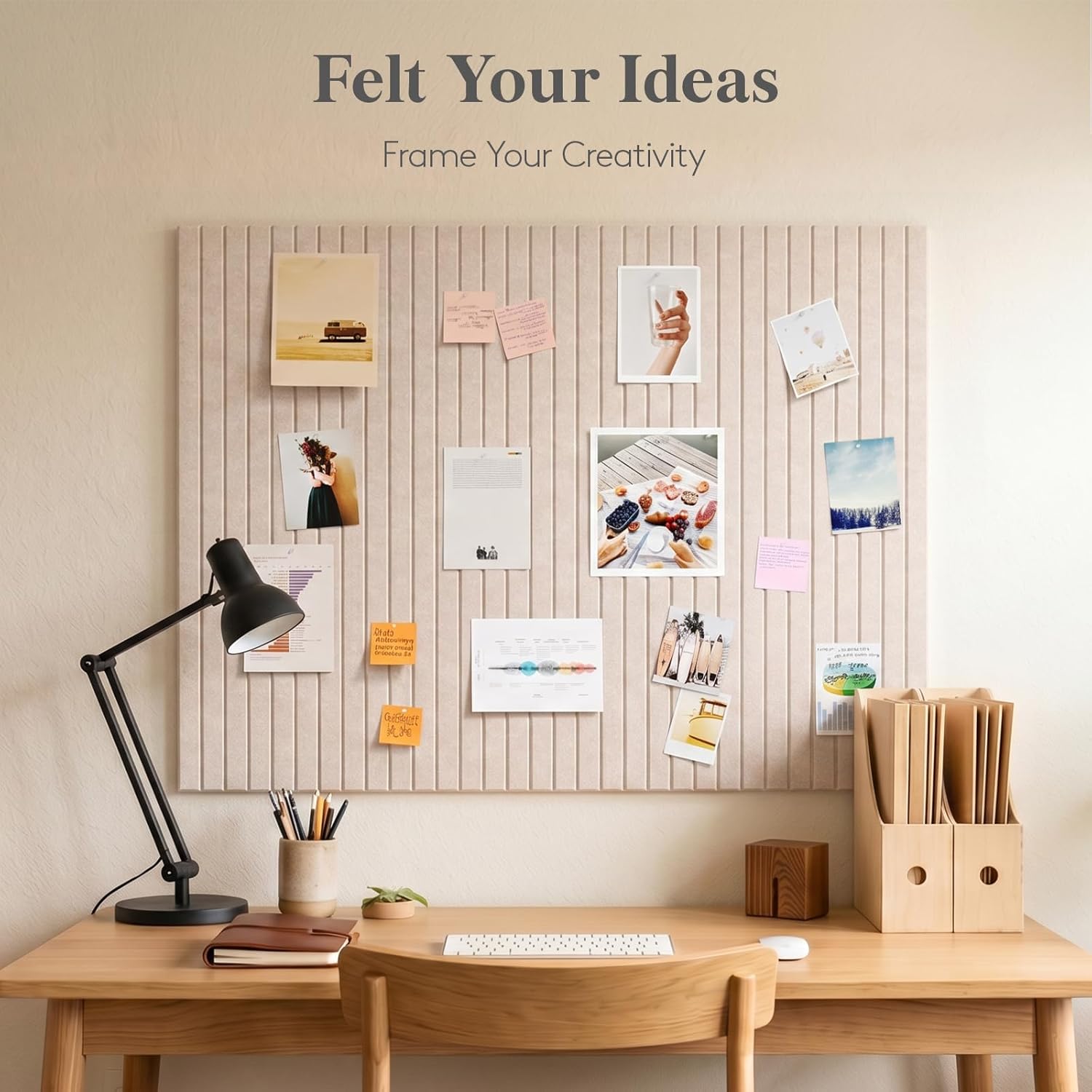 Bulletin Board Cork - QS 6 個入りフェルトウォールタイル、コルク掲示板、オフィス、家庭、教室の装飾用、フェルト掲示板