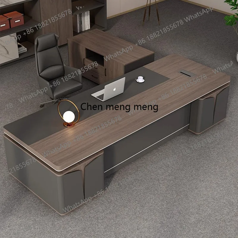 Office Furniture Com - 最高品質の高級感のある雰囲気のあるライトラグジュアリーボスデスク、社長用デスク、モダンでシンプルなオフィス家具、テーブルと椅子のセット