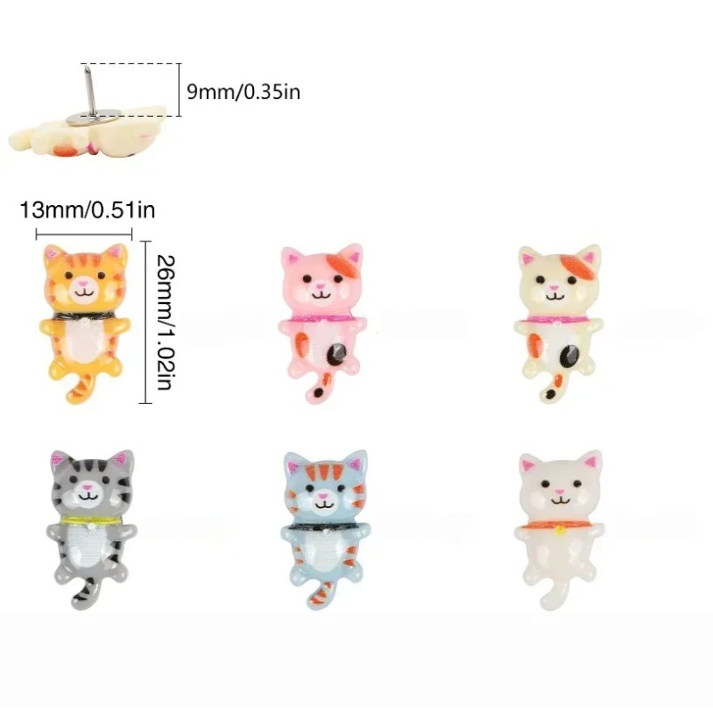 20個入り 可愛い樹脂製猫プッシュピン 装飾用動物型画鋲 コ - Bulletin Board Cork のレビューと価格