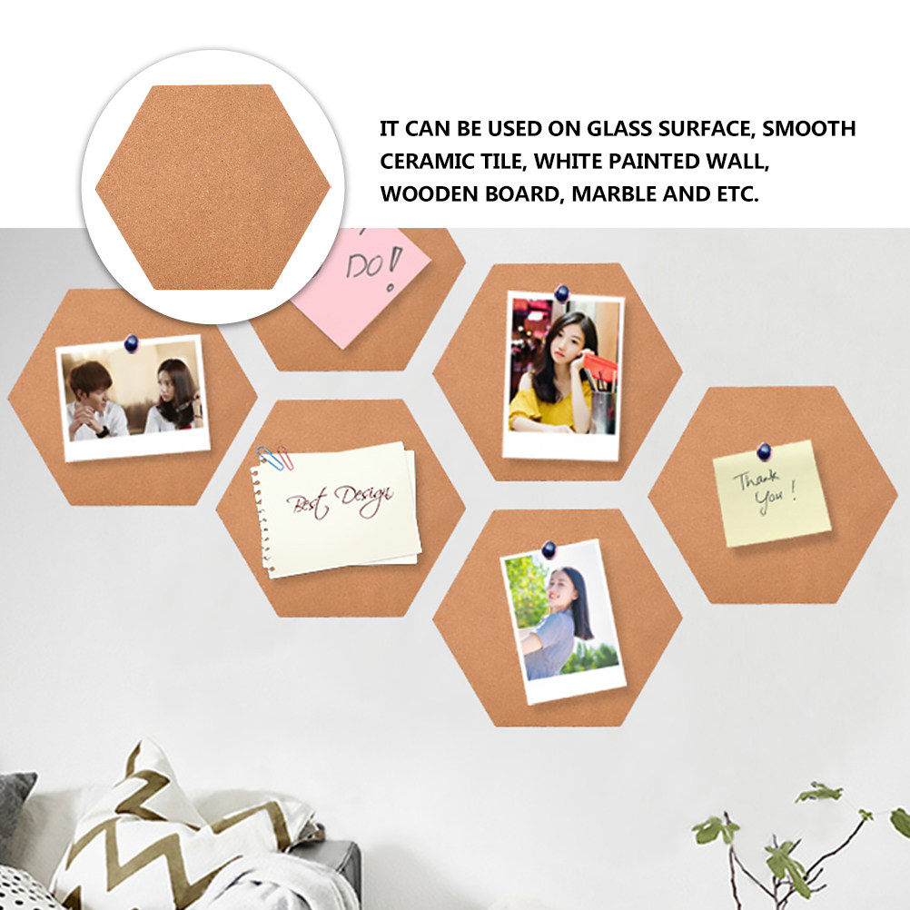10個入り 環境に優しい天然コルク製メッセージボード 六角形 - Bulletin Board Cork のレビューと価格