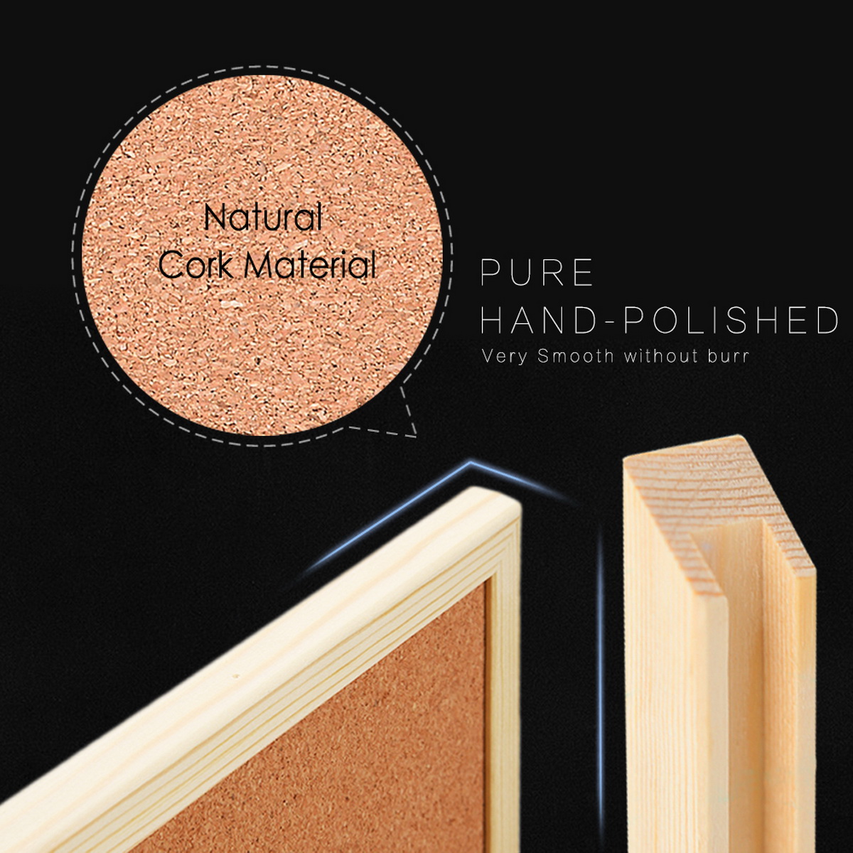 ヴィンテージパインウッドフレームコルクボードメッセージボード - Bulletin Board Cork のレビューと価格
