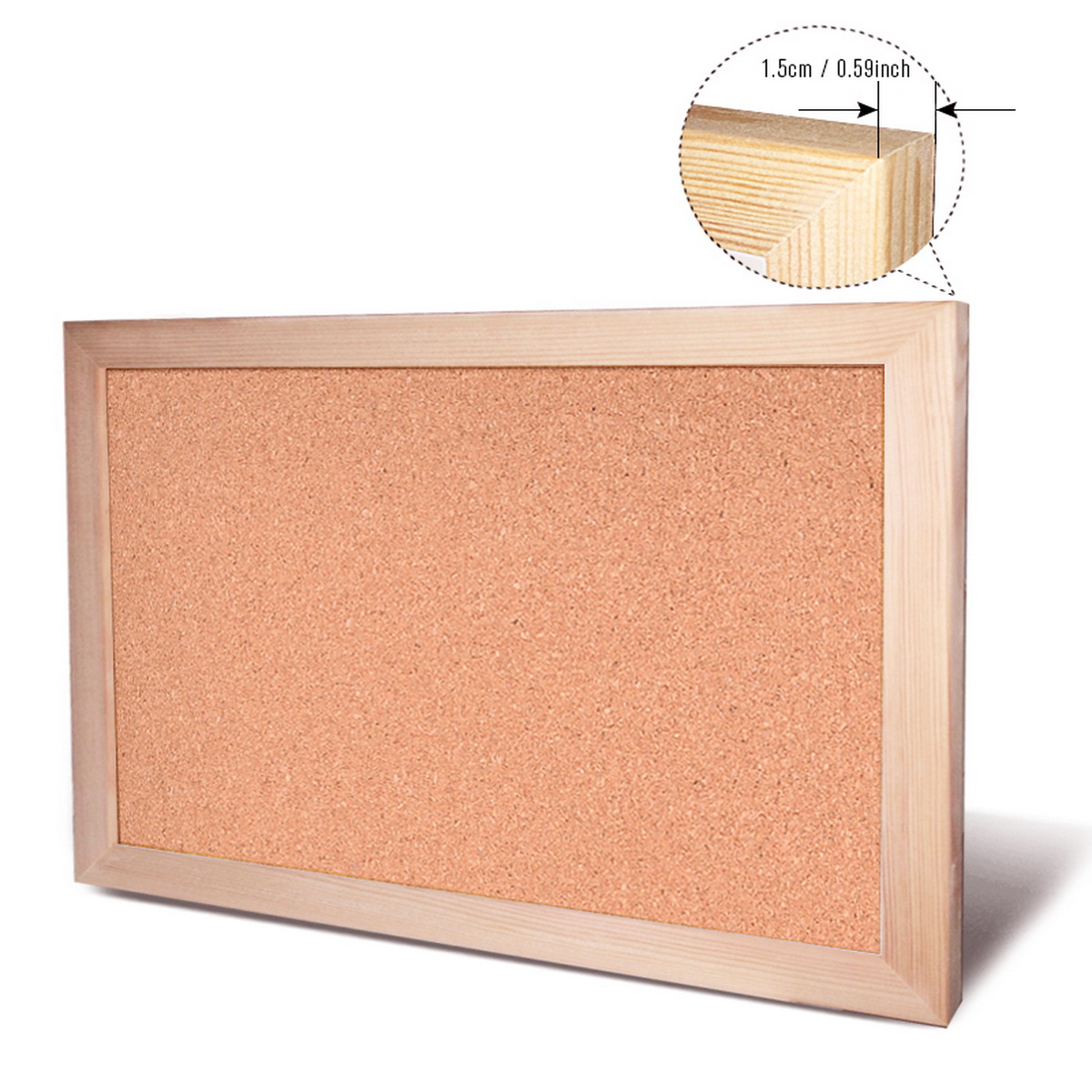 ヴィンテージパインウッドフレームコルクボードメッセージボード - Bulletin Board Cork のレビューと価格