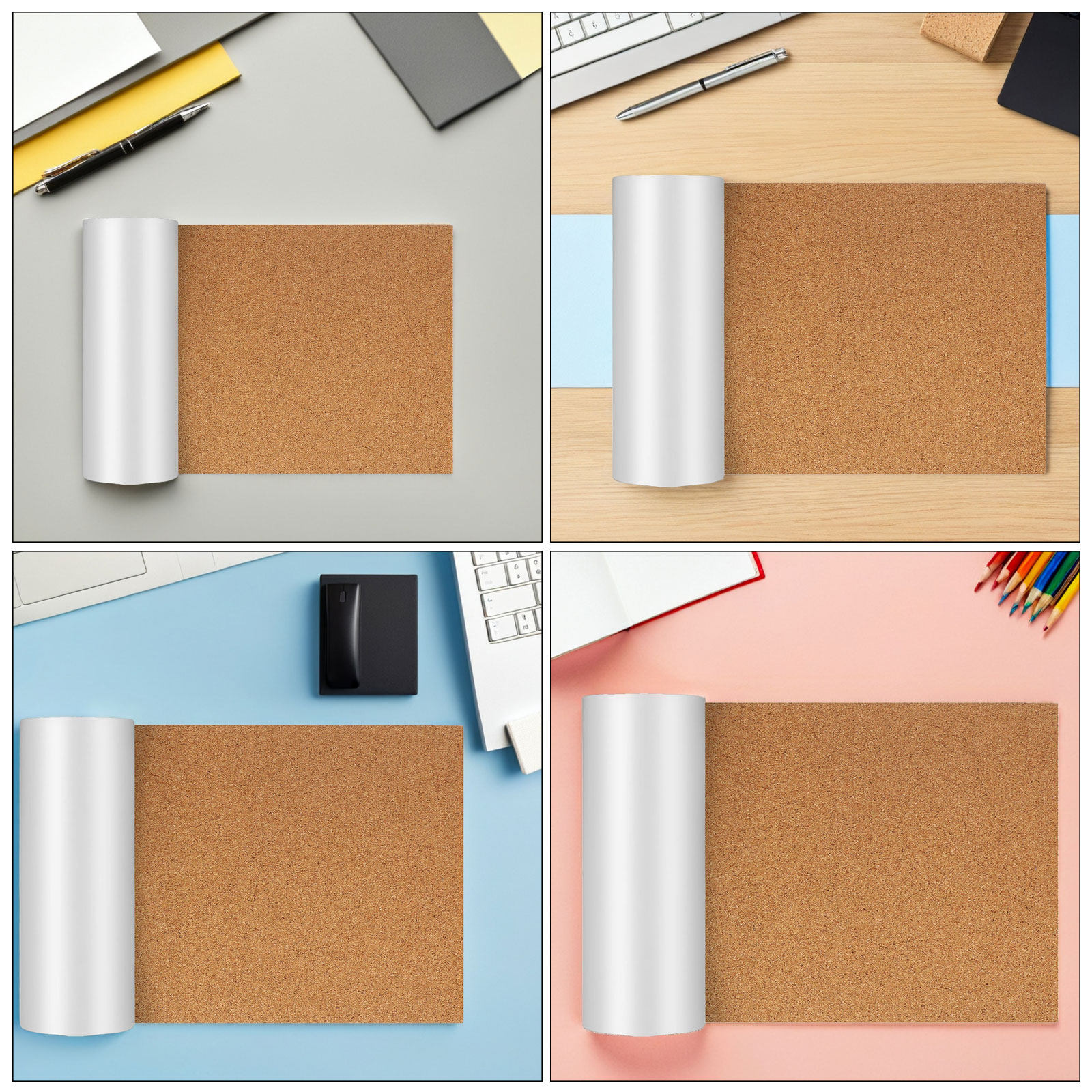 粘着性裏地付きコルクボードロール 120cm x 60cm  - Bulletin Board Cork のレビューと価格