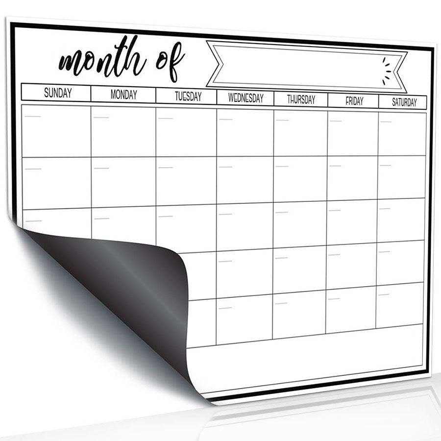 冷蔵庫用磁気ホワイトボードステッカー、週間・月間プランナーカ - Magnetic Whiteboard Calendar のレビューと価格