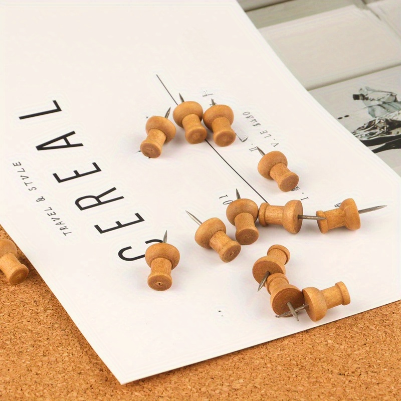 装飾木製プッシュピン - コルクボード、壁、掲示板に最適 | - Bulletin Board Cork のレビューと価格