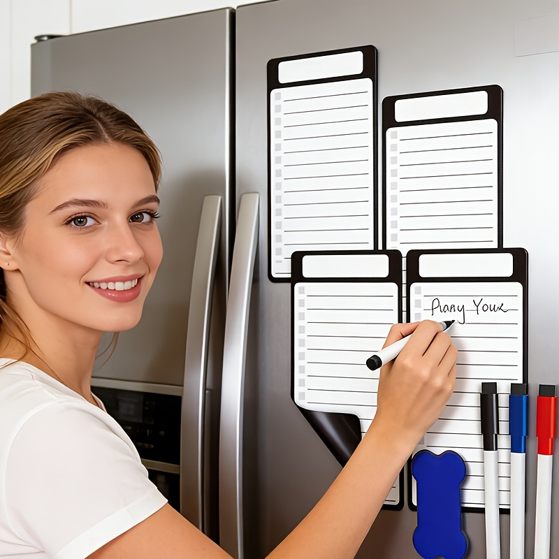 磁気消去可能な冷蔵庫メッセージボード、5個セット、マーカーで - Magnetic Whiteboard Calendar のレビューと価格