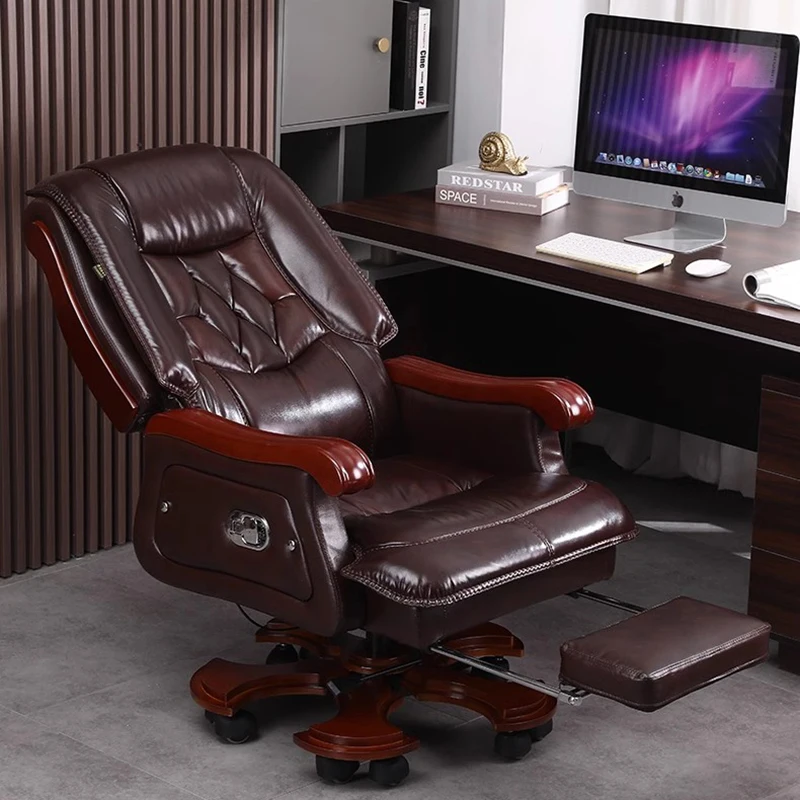 革製椅子第一層牛革大型ビジネスリクライニングオフィスチェア無 - Office Furniture First のレビューと価格