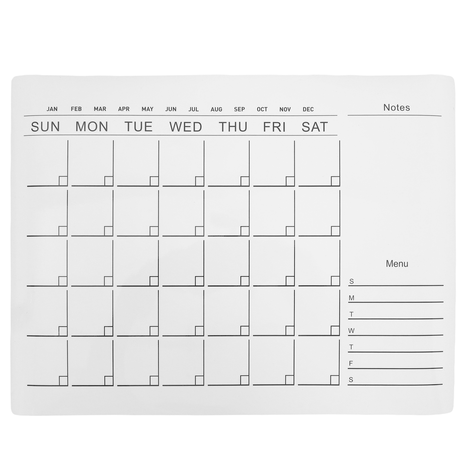 1 シート ホワイトボード ステッカー カレンダー ボード  - Magnetic Whiteboard Calendar のレビューと価格