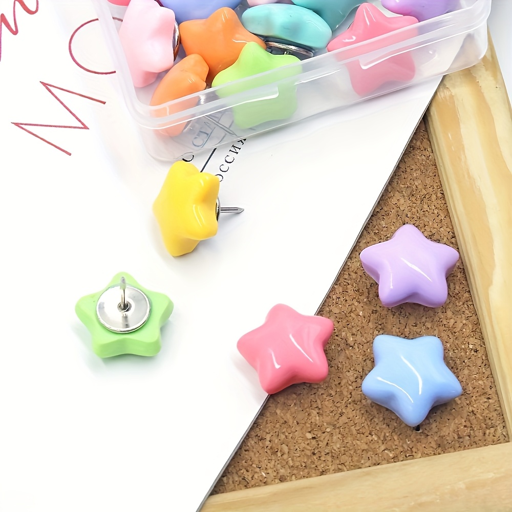 鮮やかな星型プッシュピン、コルクボード、写真ディスプレイ、掲 - Bulletin Board Cork のレビューと価格