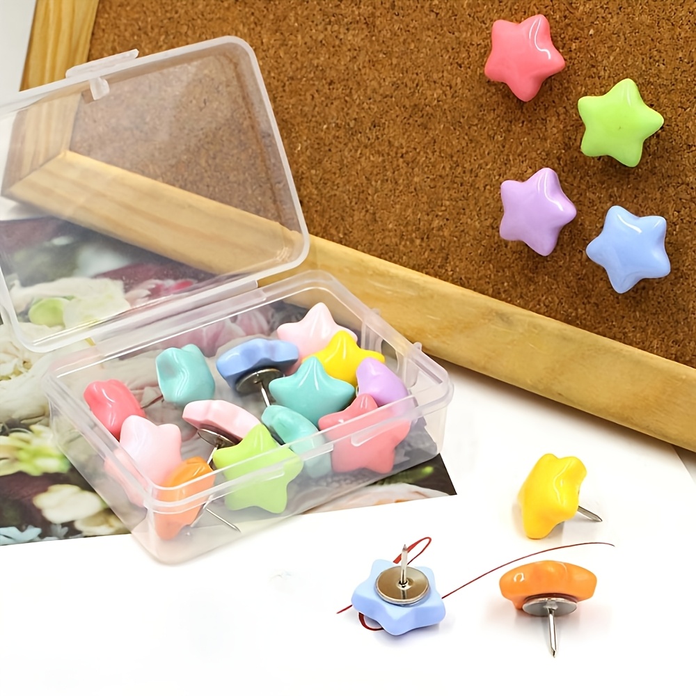 鮮やかな星型プッシュピン、コルクボード、写真ディスプレイ、掲 - Bulletin Board Cork のレビューと価格