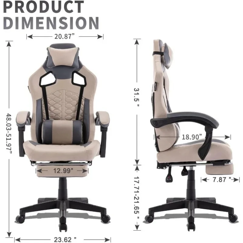 PCゲーム用エルゴノミックチェア、フットレスト、快適な背もた - Office Furniture Com のレビューと価格
