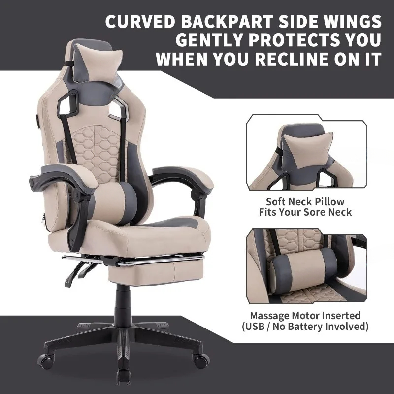 PCゲーム用エルゴノミックチェア、フットレスト、快適な背もた - Office Furniture Com のレビューと価格