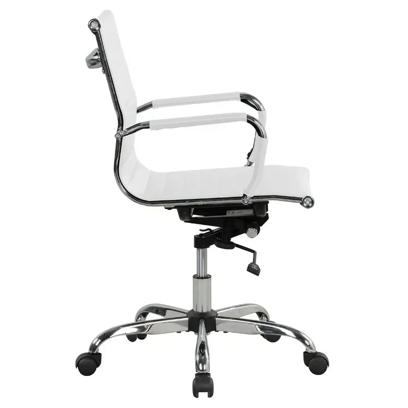 PUレザーオフィスチェア、高さ調節可能、背もたれにリブ付き、 - Office Furniture Com のレビューと価格